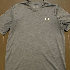 Under Armour UA Velocity V-Neck shirt, grey, large.